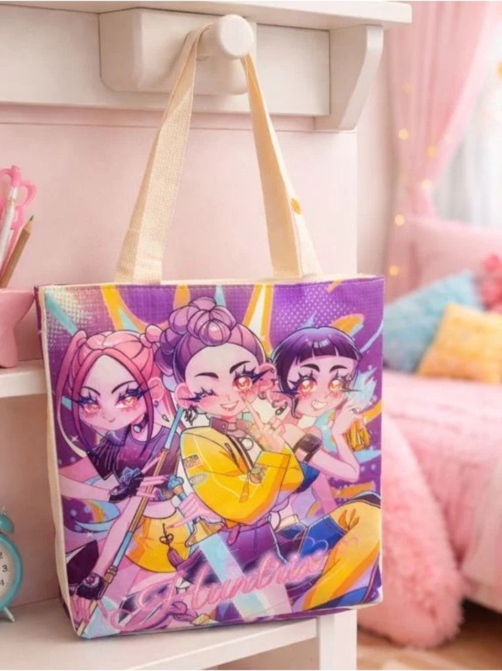 BRAND NEW WITH TAGS KPOP Demon Hunters Graphic Tote Bag